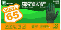 picture of box of green vinyl gloves