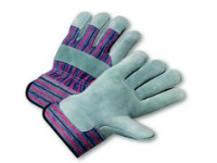 picture of safety cuff leather palm work gloves
