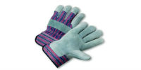 picture of pair of safety cuff leather palm work gloves