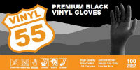 picture of box of black vinyl gloves