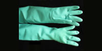picture of pair of green nitrile gloves