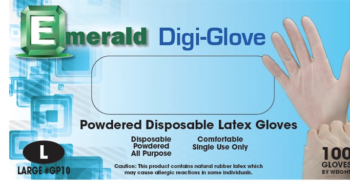 picture of box of Digi-Glove powdered latex general purpose gloves