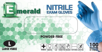 picture of box of Emerald 3 mil nitrile exam gloves