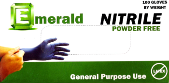 picture of box of Emerald general purpose nitrile gloves
