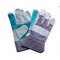 picture of pair of safety cuff double leather palm gloves