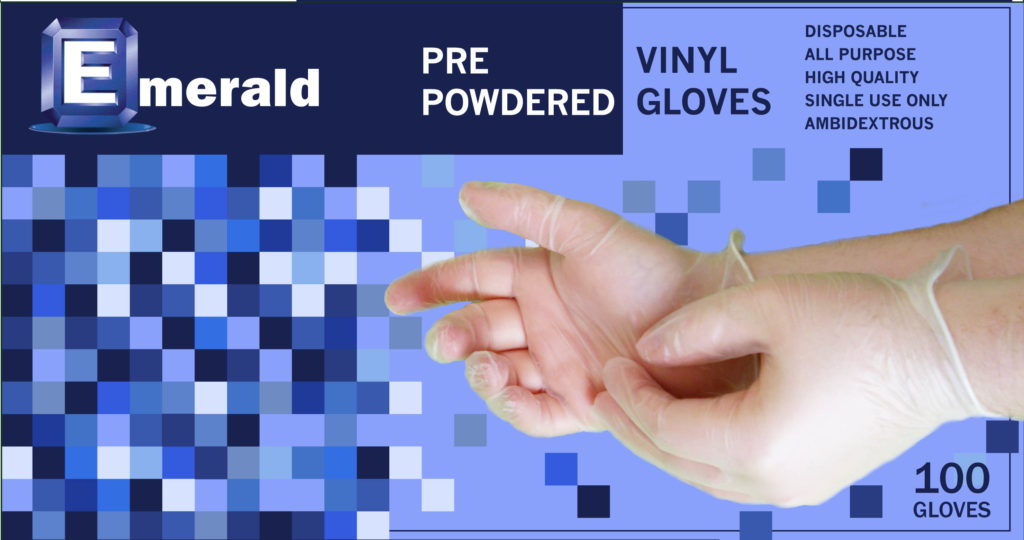 Emerald Shannon 1,000 Count SIZE MEDIUM Powder-Free Vinyl Gloves – 4 Mil