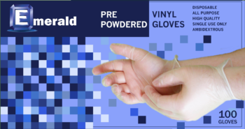 picture of box of Shannon powdered vinyl general purpose gloves