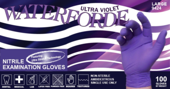 picture of box of Waterforde nitrile gloves