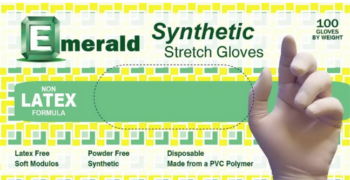 picture of box of Emerald synthetic stretch gloves