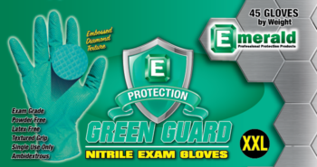 picture of box of Green Guard nitrile exam gloves