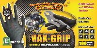 picture of box of Emerald Black Max-Grip nitrile gloves
