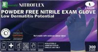 3 Boxes Of 100 Nitrile Exam Gloves - Large, Powder-Free, Emerald Color (300 Gloves Total)